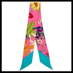BRAND NEW GUCCI FLORAL PRINT NECK BOW
